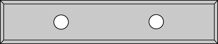 Plaquette   Carbure   59.5x12x1.5  Z 4   2 trous 