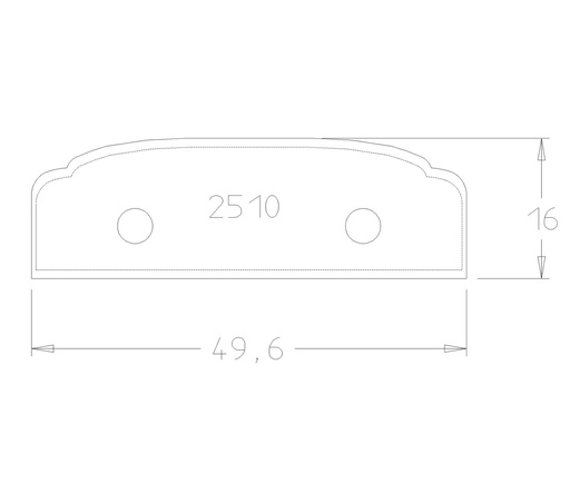 PLAQ. PLATE BANDE T.DSUS/DSOUS 50X16X1.5 