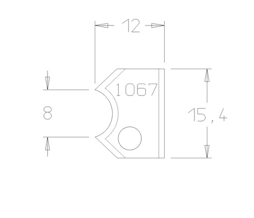 PLAQ CARB. MOUCHETTE ENTRE-POINTE 8 mm 