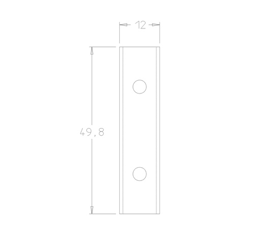 Plaquette   Carbure   50x12x1.5  Z 2   2 trous 