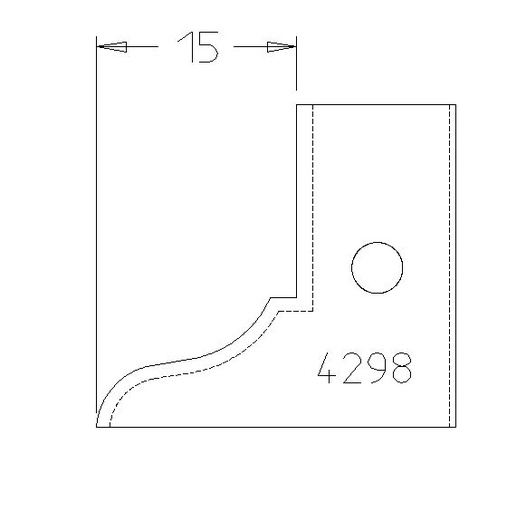 PLAQUETTE CONTRE PROFIL LOUIS PHILIPPE DE 15MM T.DESSUS