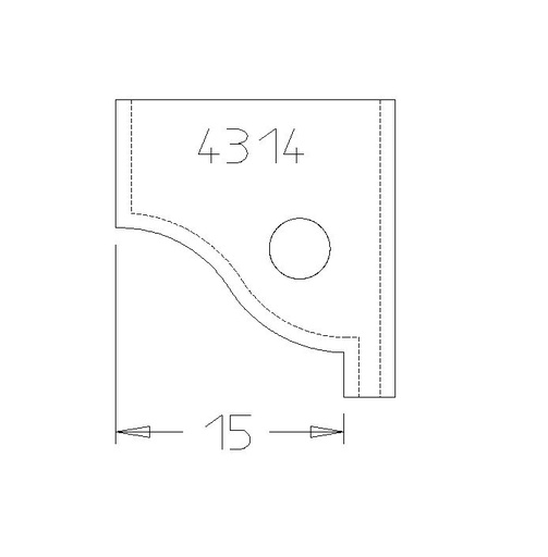 PLAQUETTE DOUCINE SIMPLE 15MM DESSUS 