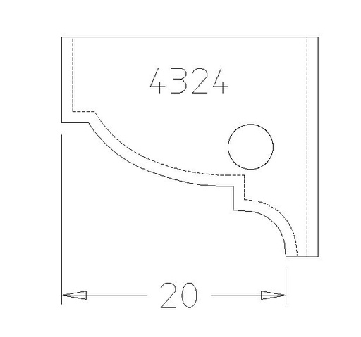 PLAQUETTE CONGE A BAGUETTE 20MM DESSUS 