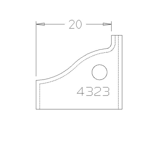 PLAQUETTE DOUCINE SIMPLE 20MM DESSOUS 