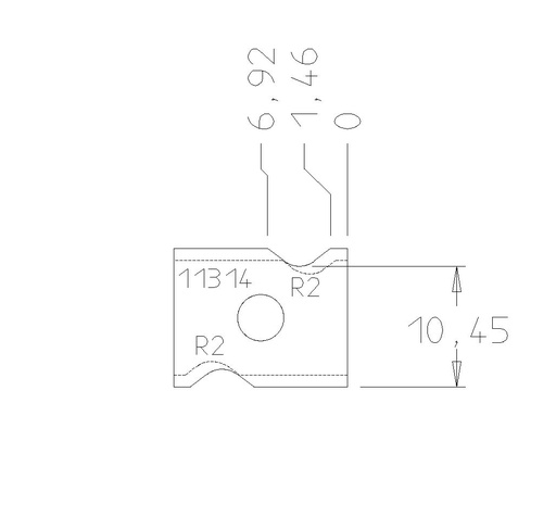 Plaquette à affleurer 45° R2 mm