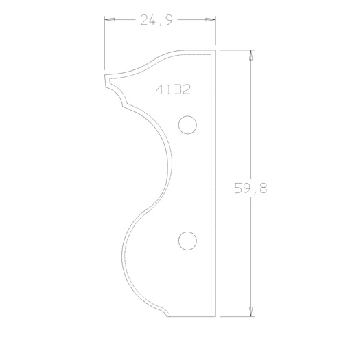 PLAQ.MAIN COURANTE DOUCINE A.DE DROITE 