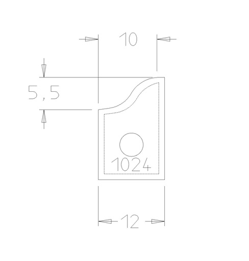 Plaq. Moul. Doucine 5x10 T.Dsous