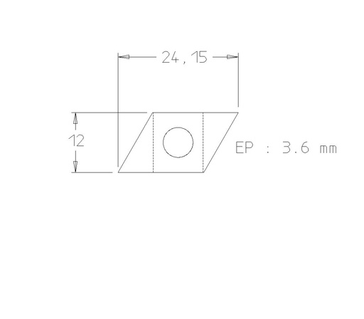 PLAQ.RAINURE 24x12x3.6 POUR RAINURE H.4 