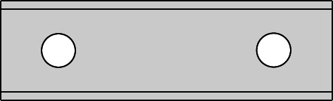 Plaquette   Carbure Nuance Dure   40x12x1.5  Z 2   2 trous 