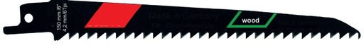 Carte de 5 lames de scie sabre   Acier CrV  Dent. Fraisée ondulée  LU 130  Pas  4.2   Universelle (en S) 