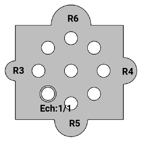 Jeu de 2 déflecteurs Rotoprofil   Cannelure R3-4-5-6 + Grain d'orge   pour P.O. O40.02MAN 