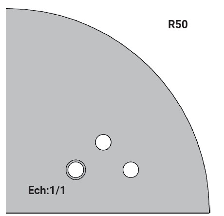 Jeu de 2 déflecteurs Rotoprofil   Congé R50   pour P.O. O40.01 