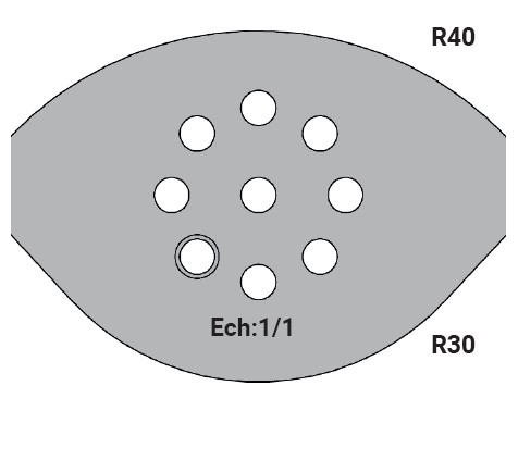 Jeu de 2 lames Rotoprofil   HSS   Congé R30-40 