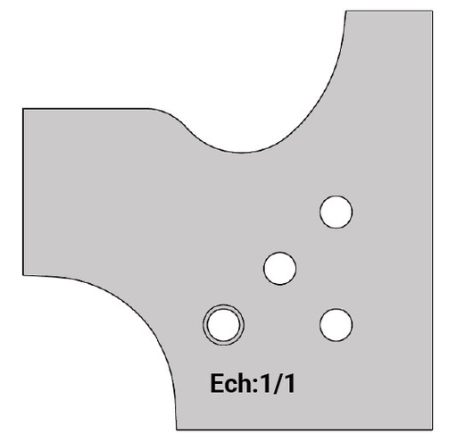 Jeu de 2 déflecteurs Rotoprofil   Main courante - 2 profils - Parement sur table   pour P.O. O40.02MAN 