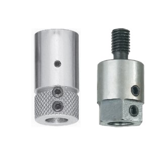 Mandrin Type E (Ø19.5 LT.46 Filetage M10 + Cône 30°) pour Q10 + Méplat (vis de pression) Rot.Droite 