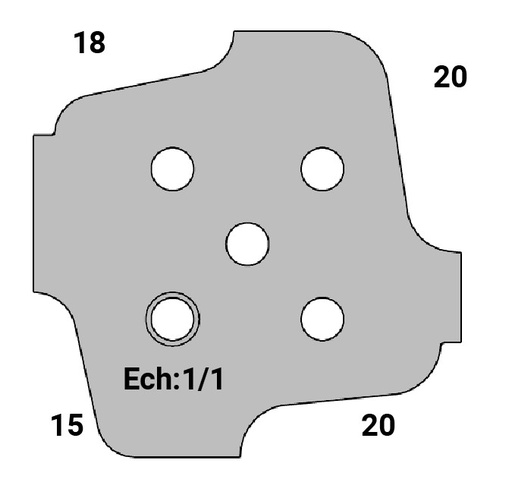 Jeu de 2 déflecteurs Rotoprofil   Louis Philippe - 4 profils simples 15-18-20   pour P.O. O40.01 