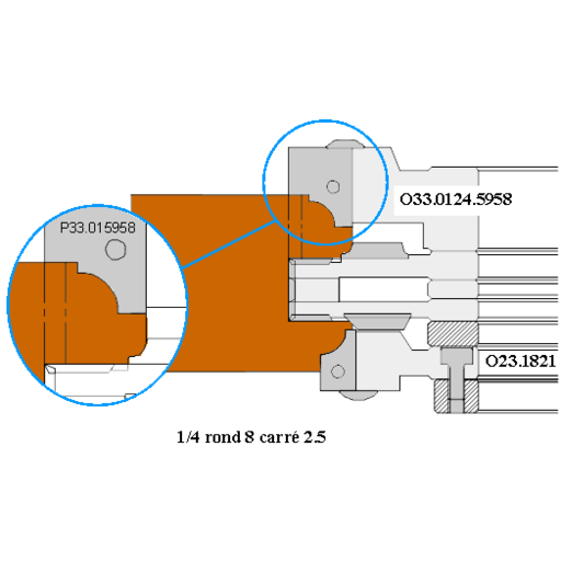 PO PARCLOSE 1/4 R8 C2.5 BASE 130