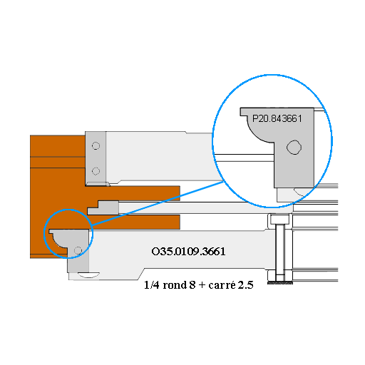 PO C/P 1/4 R8 C2.5  X320 AL50 Z3