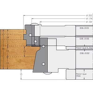Porte-outils bouvetage trapézoidal Ø130 mm al 30 mm