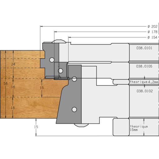 PO PROFIL.DORMANT BOIS/ALU D154 A50 Z2