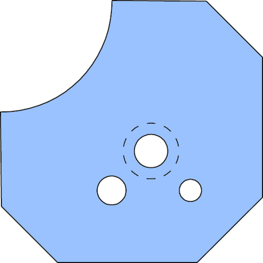 JEU 2 LAMES 1/4 ROND R20