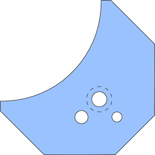 JEU 2 LAMES 1/4 ROND R40