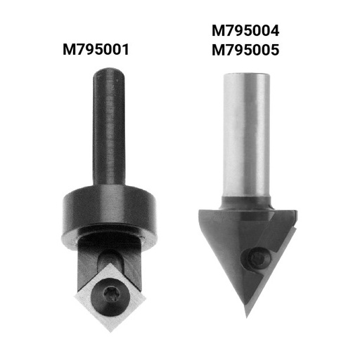 Mèche à graver   à plaquettes HW   Pointe   45°  Ø 21  LC. 25  LU. 25  LT. 61  Q 12  Z 1  Rot. Droite 