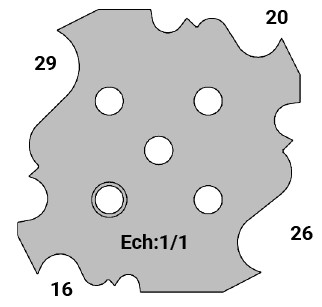 Jeu de 2 déflecteurs Rotoprofil   Louis XV - 4 profils Ht.14-20-26-29   pour P.O. O40.01 