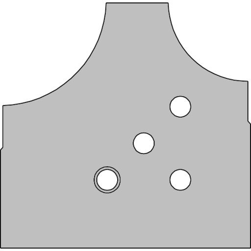 JEU DE 2 LAMES 1/4ROND R=15 DSOUS R=20