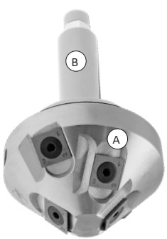 Mèche à profiler   à plaquettes HW   Chanfrein   45°  Ø 75  LC. 27  LU. 27  LT. 46  Z 2   Neutre  Rot. Droite (Sans queue)