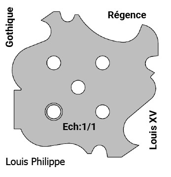 Jeu de 2 déflecteurs Rotoprofil   4 profils - Gothique + Régence + Louis XV + Louis Philippe   pour P.O. O40.01 