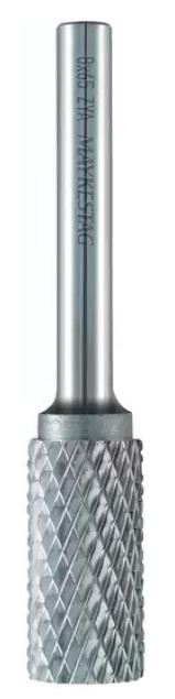 Lime rotative   Bout hémisphérique DIN ZYA-S  Dent. Taille diamant  Ø 8  LU. 20  LT. 65  Q 6 