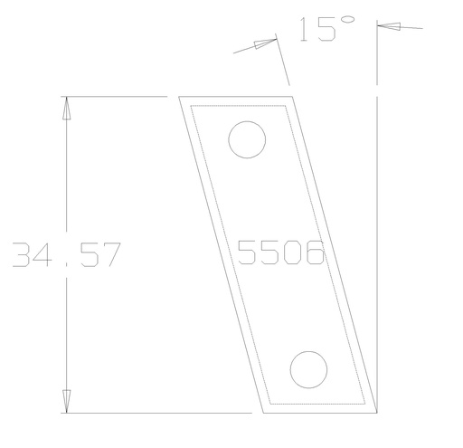 PLAQ QUEUE ARONDE 15° 40X12X1.5 