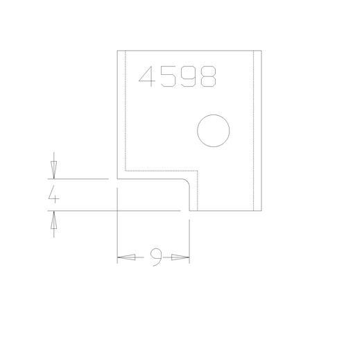 PLAQUETTE LANGUETTE DROITE DE 8MM T.DSUS 