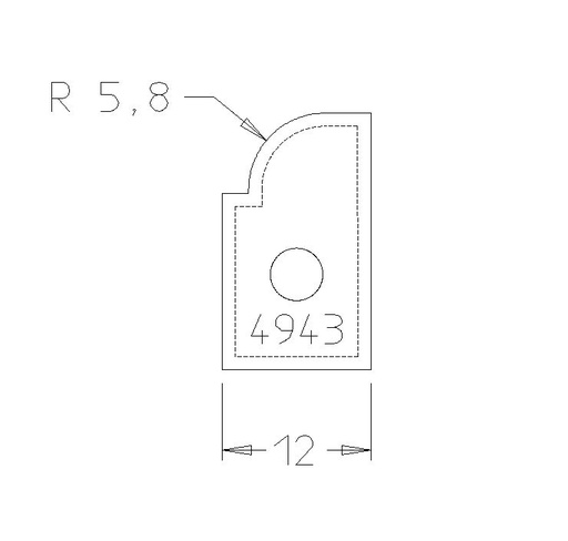 PLAQ P/BANDE GORGE R5.8 + CARRE DESSOUS 