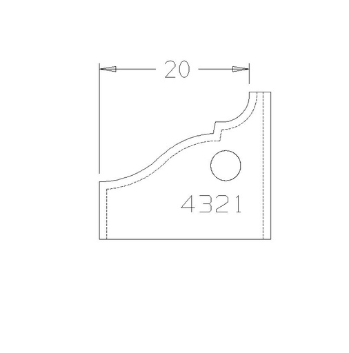PLAQUETTE DOUCINE A BAGUETTE 20 DESSOUS 