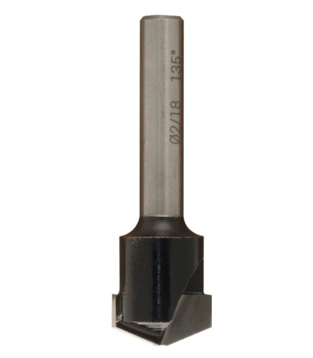 Mèche à profiler   HW Brasé   Folding   135° + Plat 2mm  Ø 18  LC. 3.3  LU. 3.3  LT. 60  Q 8  Z 0  Rot. Droite ALUCOBOND