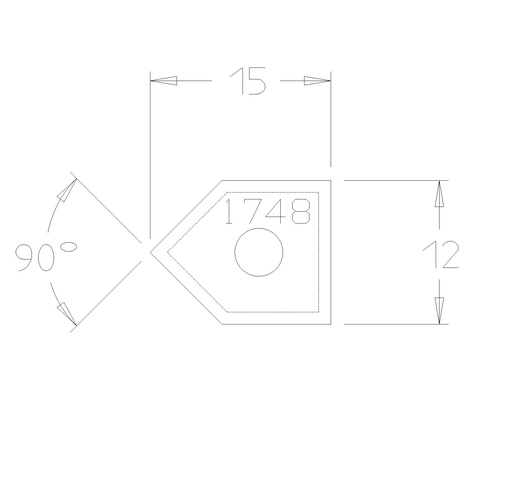 PLAQ CARB EN "V" A 90° 