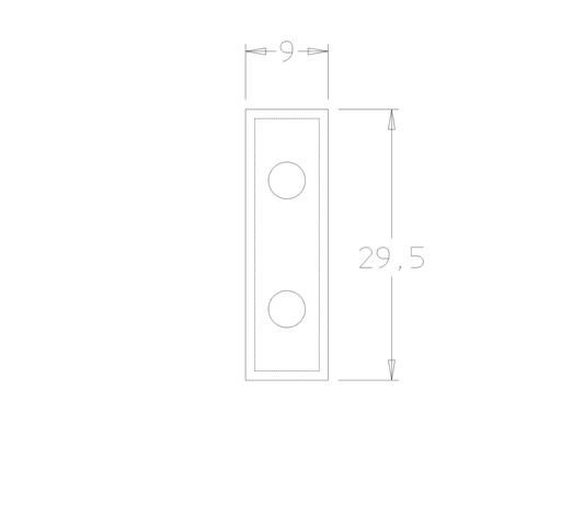 Plaquette   Carbure   29.5x9x1.5  Z 4   2 trous 