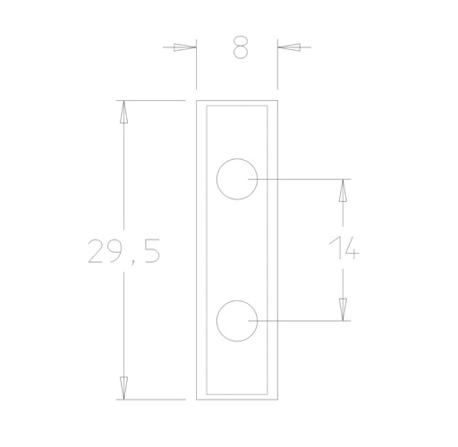 Plaquette   Carbure   29.5x8x1.5  Z 4   2 trous 