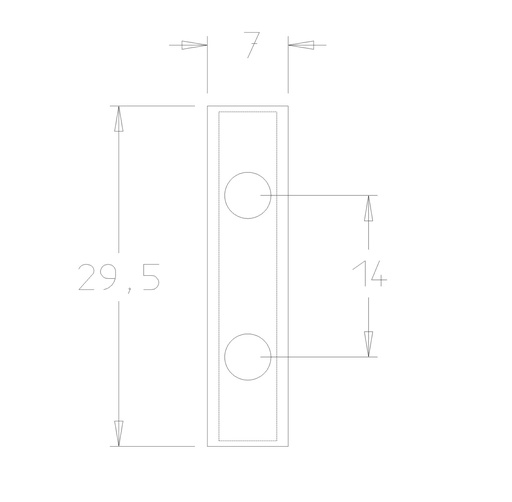 Plaquette   Carbure   29.5x7x1.5  Z 4   2 trous 