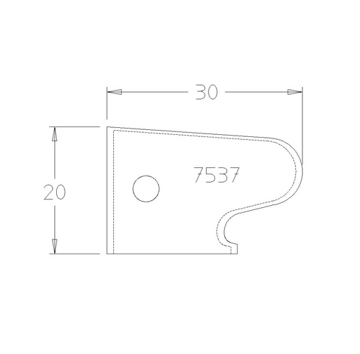 PLAQ. PRISE DE DOIGT EP.22mm 