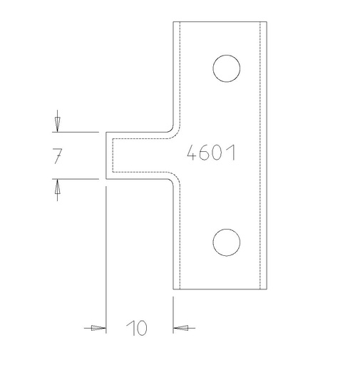 PLAQUETTE RAINURE DE 7MM PROFONDEUR 10MM 