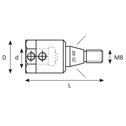 MANDRIN MECHE Q.D10/ M10+CONE 20.6