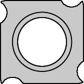 Plaquette   Carbure   14x14x2.5  Z 4   1 trou fraisé Crochet