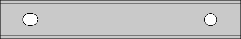 Plaquette   Carbure   80x13x2.2  Z 2   2 trous 