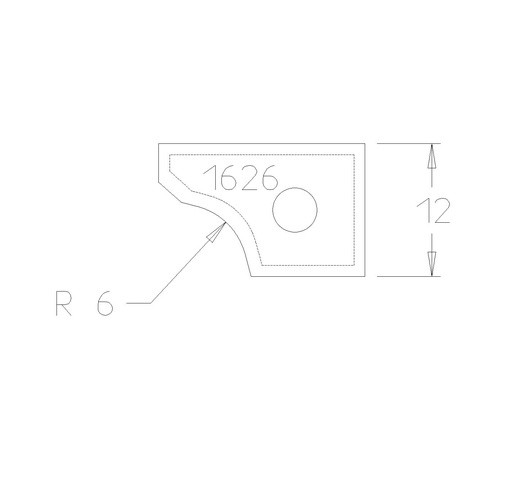 PLAQ CARB A ARRONDIR R=6 TRAVAIL DESSUS
