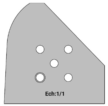 Jeu de 2 déflecteurs Rotoprofil   Pente 45° + Plate-bande tonneau R25   pour P.O. O40.01 
