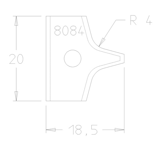 PLAQ.A ARRONDIR R4 20X20X2 DSUS/DSOUS 