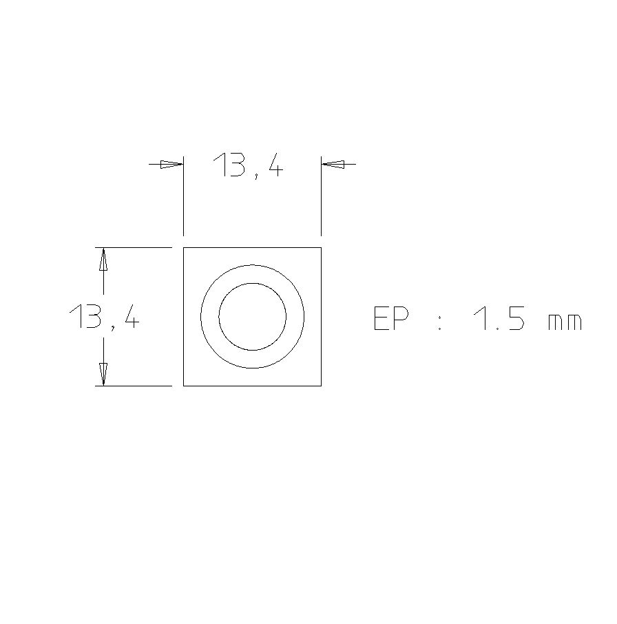 Plaquette   Carbure   13.4x13.4x1.5  Z 4   1 trou fraisé 
